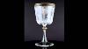 Superb Set 8 Cut Frosted Gilt Glass Table Wine Goblets Crystal Stemware 5 5 8 51796 Glasses