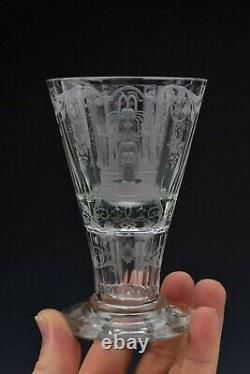 Superb Set of 8 Lobmeyr Cut Crystal Engraved Glasses 19th Century