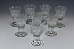 Superb Set of 8 Lobmeyr Cut Crystal Engraved Glasses 19th Century