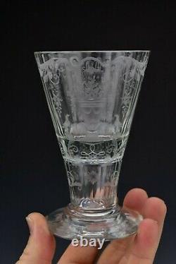 Superb Set of 8 Lobmeyr Cut Crystal Engraved Glasses 19th Century