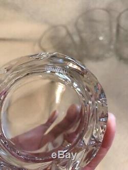 TIFFANY & CO Crystal ROCK CUT Ice Bucket Keeper & 4 Old Fashioned Glasses Set