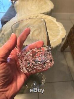 TIFFANY & CO Crystal ROCK CUT Ice Bucket Keeper & 4 Old Fashioned Glasses Set