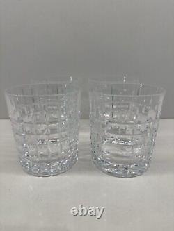 TIFFANY PLAID DOUBLE OLD-FASHIONED GLASSES Set of 4 In Perfect Condition