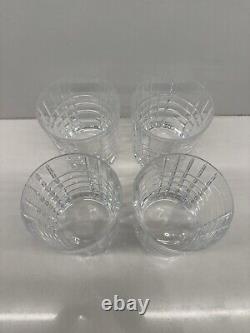 TIFFANY PLAID DOUBLE OLD-FASHIONED GLASSES Set of 4 In Perfect Condition