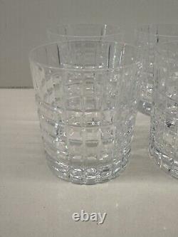 TIFFANY PLAID DOUBLE OLD-FASHIONED GLASSES Set of 4 In Perfect Condition