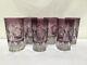 TT46 Vintage 6 Old Purple Very Beautiful Cut Crystal Tumbler Glass For Adults