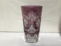 TT46 Vintage 6 Old Purple Very Beautiful Cut Crystal Tumbler Glass For Adults