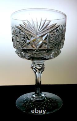 TWO Claret Wines by Hoare in CHAMPION American Brilliant Cut Glass VERY FINE