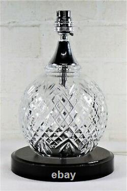 Table Lamp A Galway Crystal Shannon Lamp Antique Style Cut Glass & Wooden Base