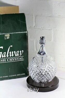 Table Lamp A Galway Crystal Shannon Lamp Antique Style Cut Glass & Wooden Base