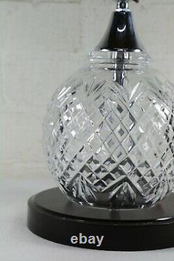 Table Lamp A Galway Crystal Shannon Lamp Antique Style Cut Glass & Wooden Base