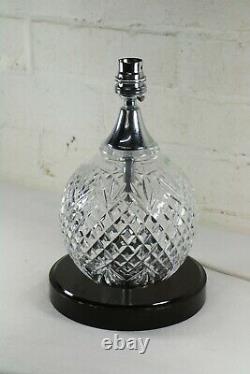 Table Lamp A Galway Crystal Shannon Lamp Antique Style Cut Glass & Wooden Base