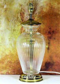 Table Lamp A Large Vintage English Stuart Crystal Cut Glass Antique Design Lamp