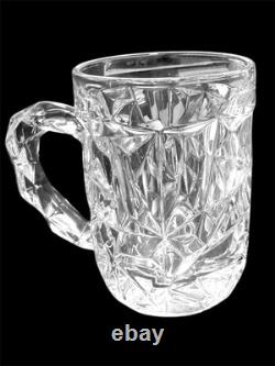 Tiffany & Co Crystal Beer Mug Set 2 Rock Cut Crystal Glass Vintage Germany NEW