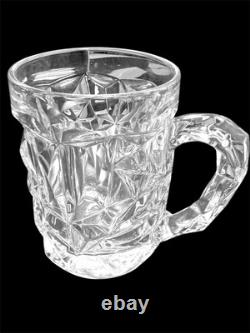 Tiffany & Co Crystal Beer Mug Set 2 Rock Cut Crystal Glass Vintage Germany NEW