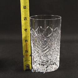 Tiffany & Co. Crystal Highball Tumbler Cut Leaves Fan Glass Set of 4