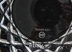 Tiffany & Co Crystal Large Weave Diamond Pattern Cut Glass Bowl 9 3/4