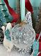 Tiffany&Co Cut Crystal Glass Ball Ornament Drape Christmas Holiday Tree Box Vtg