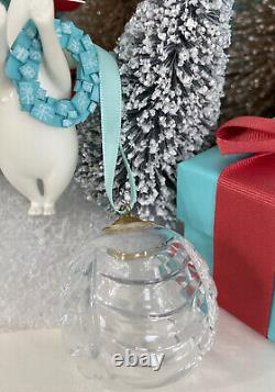 Tiffany&Co Cut Crystal Glass Ball Ornament Drape Christmas Holiday Tree Box Vtg