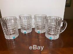 Tiffany & Co. Cut Crystal Mugs from Germany 4 GLASS CUPS NEW NWT SIGNED