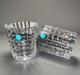 Tiffany & Co Plaid Double Old Fashioned Glass Set Of 2 Hand Cut Crystal Barware