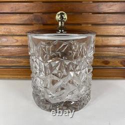 Tiffany Crystal Glass Geometric Rock Cut Ice or Champagne Bucket 7¼ inches