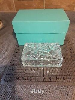 Tiffany Rectangular Box 6.5 Rock Cut Crystal Glass Germany NIB