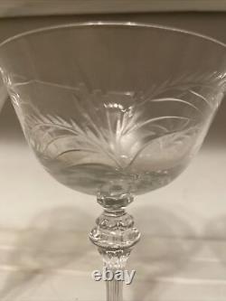Tiffin Franciscan Kingsley Cut Crystal 1950's Lot 10 Ice Tea Water Sherbet