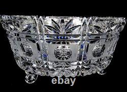 Tritschler Winterhalder Germany Vintage Crystal Cut Glass 3 Toed Large 9 Bowl