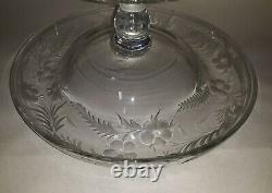 Tuthill American Brilliant Cut Glass Compote Floral