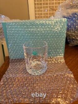 Unused Tiffany & Co Crystal Rock Cut Double Old Fashioned Glasses-Set of 4