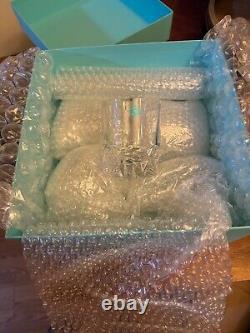 Unused Tiffany & Co Crystal Rock Cut Double Old Fashioned Glasses-Set of 4