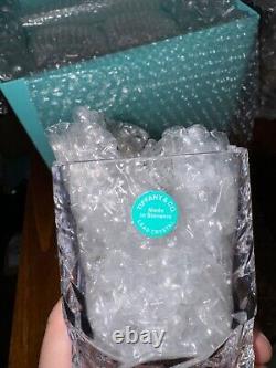 Unused Tiffany & Co Crystal Rock Cut Double Old Fashioned Glasses-Set of 4