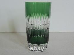 VAL ST LAMBERT Cut Glass Emerald Green 10oz Crystal Tumbler
