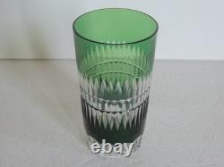 VAL ST LAMBERT Cut Glass Emerald Green 10oz Crystal Tumbler