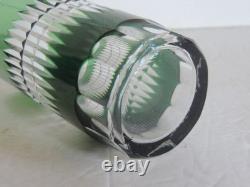 VAL ST LAMBERT Cut Glass Emerald Green 10oz Crystal Tumbler