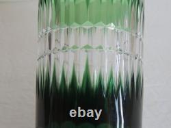 VAL ST LAMBERT Cut Glass Emerald Green 10oz Crystal Tumbler