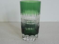 VAL ST LAMBERT Cut Glass Emerald Green 10oz Crystal Tumbler