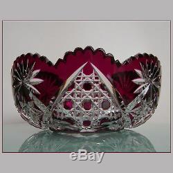VAL ST LAMBERT c1910 COUPE CRISTAL TAILLÉ CUT TO CLEAR CRYSTAL BOWL ART GLASS