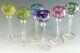 VAL St LAMBERT Crystal BERNCASTEL Cut Coloured Liqueur Glasses Set of 6