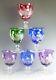 VAL St LAMBERT Crystal BERNCASTEL Cut Coloured Water Glasses Set of 6