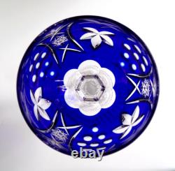 VINEYARD GRAPE by BAYEL CUT CRYSTAL WINE HOCK GLASS GERMANY, Rare 7.6, Set of 6