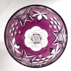 VINEYARD GRAPE by BAYEL CUT CRYSTAL WINE HOCK GLASS GERMANY, Rare 7.6, Set of 6