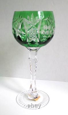 VINEYARD GRAPE by BAYEL CUT CRYSTAL WINE HOCK GLASS GERMANY, Rare 7.6, Set of 6
