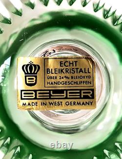 VINEYARD GRAPE by BAYEL CUT CRYSTAL WINE HOCK GLASS GERMANY, Rare 7.6, Set of 6