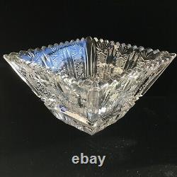 VINTAGE CUT CRYSTAL VASE. Height- 4.5 in. Vase Weight- 3.5 pounds