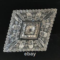 VINTAGE CUT CRYSTAL VASE. Height- 4.5 in. Vase Weight- 3.5 pounds