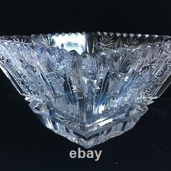 VINTAGE CUT CRYSTAL VASE. Height- 4.5 in. Vase Weight- 3.5 pounds