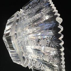 VINTAGE CUT CRYSTAL VASE. Height- 4.5 in. Vase Weight- 3.5 pounds