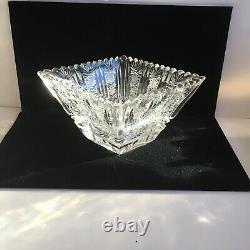 VINTAGE CUT CRYSTAL VASE. Height- 4.5 in. Vase Weight- 3.5 pounds